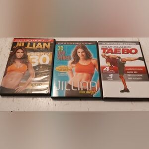 Set of 3 workout videos. Billy Blanks Tae Bo and Jillian Michaels